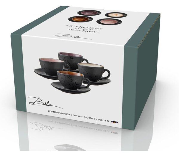 Черни керамични чаши в комплект 4 бр. 240 ml Gastro Black/Mix – Bitz