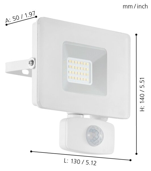 Eglo 33157 - LED Рефлектор със сензор FAEDO 3 LED/20W/230V IP44