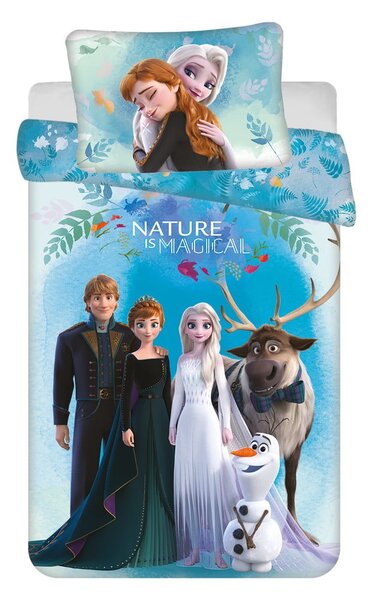 Синьо памучно детско спално бельо 100x135 cm Frozen "Blue" – Jerry Fabrics