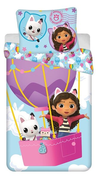 Единично памучно детско спално бельо 140x200 cm Gabby's Dollhouse "Balloon" – Jerry Fabrics