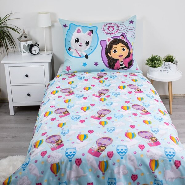 Единично памучно детско спално бельо 140x200 cm Gabby's Dollhouse "Balloon" – Jerry Fabrics