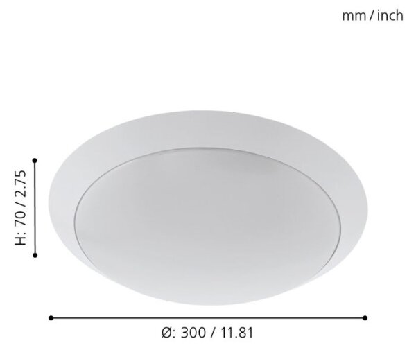 Eglo 97254 - LED таванно осветително тяло за баня PILONE LED/11W/230V бяло IP44