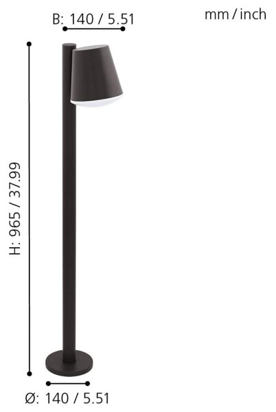 Eglo 33561 - LED димируема външна лампа CALDIERO-C 1xE27/9W/230V IP44 антрацит