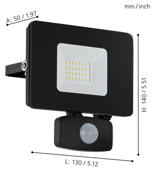 Eglo 97461 - LED Рефлектор със сензор FAEDO 3 LED/20W/230V IP44
