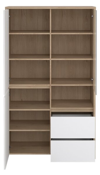 Витрина от дъбов декор в бял и естествен цвят 100x170x48 cm Next – Tvilum