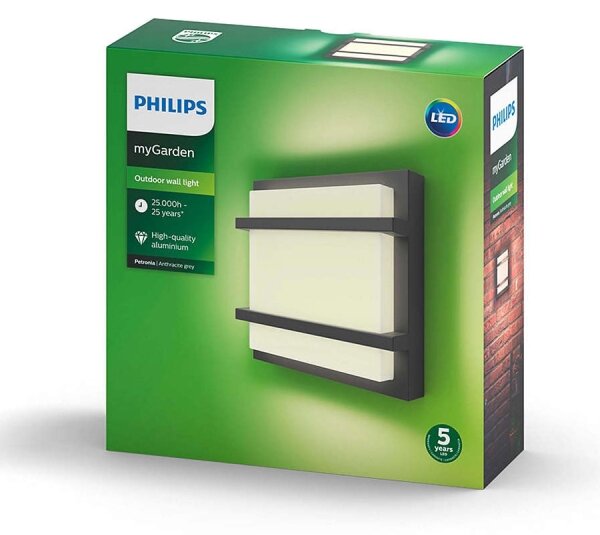 Philips 17394/93/P0 - LED Екстериорен аплик PETRONIA LED/12W IP44