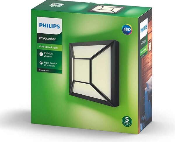 Philips 17393/30/P0 - LED Екстериорен аплик DROSERA LED/12W IP44