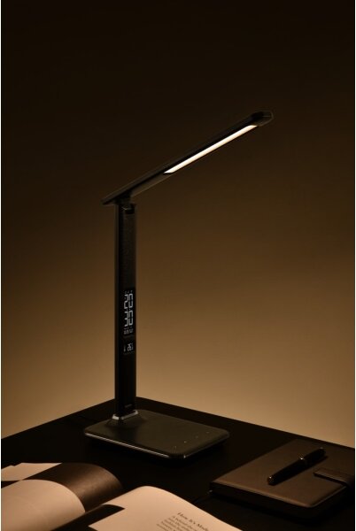 Immax 08930L - LED Димируема настолна лампа с дисплей KINGFISHER LED/9W/230V/12V