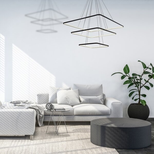 LED Полилей на верижка NIX LED/117W/230V черна