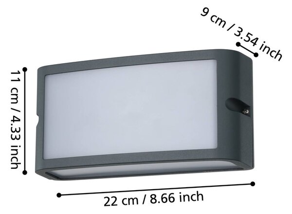 LED стенно външно осветително тяло (височина 11 cm) CAMARDA – EGLO