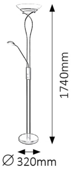 Rabalux 4554 - Стояща лампа GAMMA TREND 2XE27/15W+1XG9/40W/230V черна