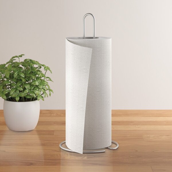 Стоманена стойка за кухненска хартия в блестящо сребрист цвят ø 14 cm Luxy – Metaltex