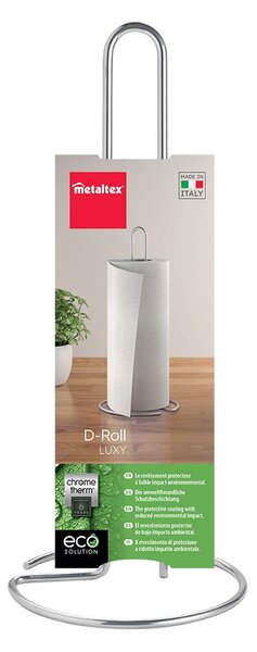 Стоманена стойка за кухненска хартия в блестящо сребрист цвят ø 14 cm Luxy – Metaltex