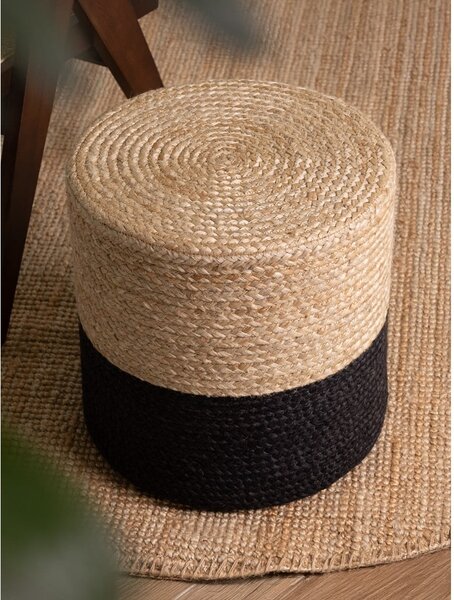 Табуретка в черен и естествен цвят Juta Gold Black – Hanse Home
