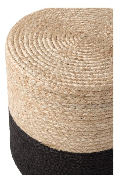 Табуретка в черен и естествен цвят Juta Gold Black – Hanse Home