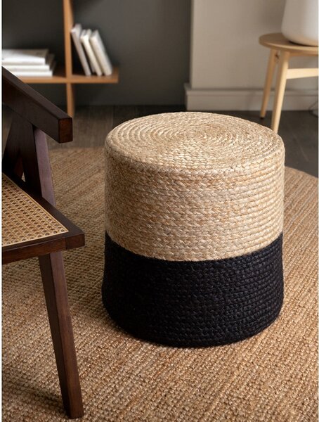 Табуретка в черен и естествен цвят Juta Gold Black – Hanse Home