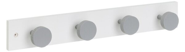 Бяло-сива стенна закачалка от масивен бор 40 cm Anillos – Casa Selección