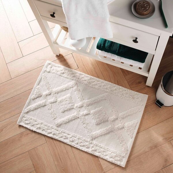Бял килим за баня 50x80 cm Gladis – douceur d'intérieur