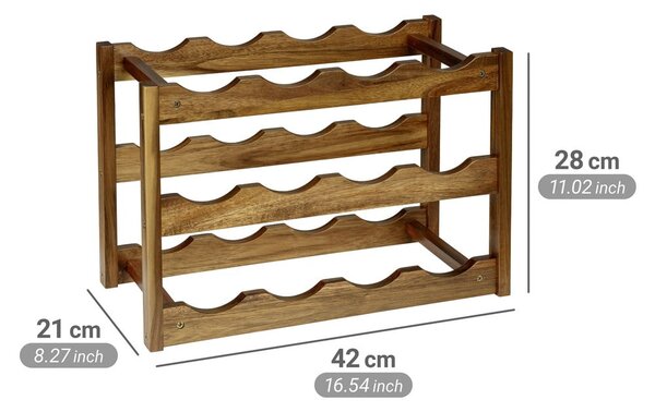 Стелаж за вино от масивна акация в естествен цвят брой бутилки 12 42x28x21 cm Fondi – Wenko