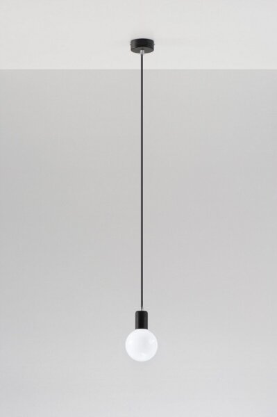 Полилей на верижка EDISON 1xE27/60W/230V черна