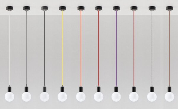 Полилей на верижка EDISON 1xE27/60W/230V черна