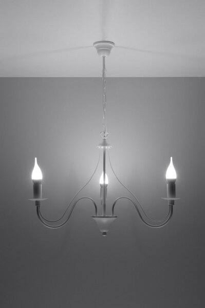 Полилей на верижка MINERWA 3 3xE14/40W/230V бяла
