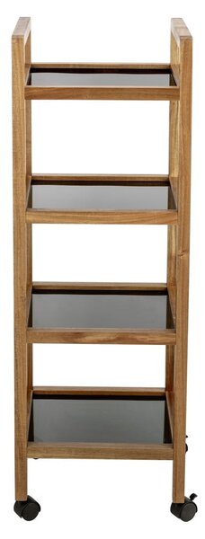 Рафт за баня от масивна акация в черен и естествен цвят 35x101,5 cm Fondi – Wenko