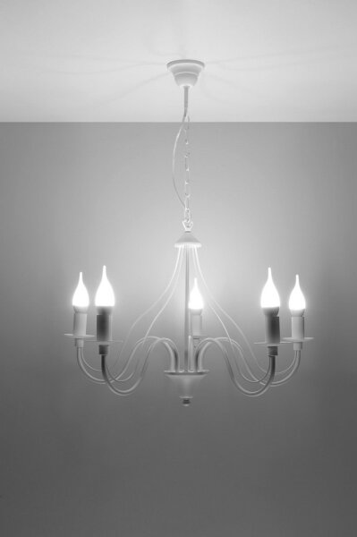 Полилей на верижка MINERWA 5 5xE14/40W/230V бяла