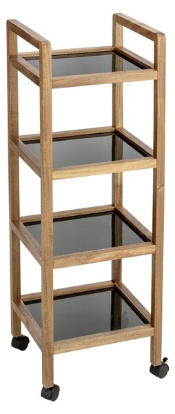 Рафт за баня от масивна акация в черен и естествен цвят 35x101,5 cm Fondi – Wenko