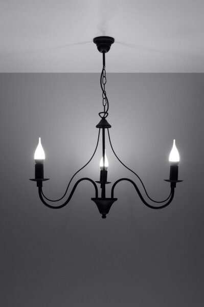 Полилей на верижка MINERWA 3 3xE14/40W/230V черна