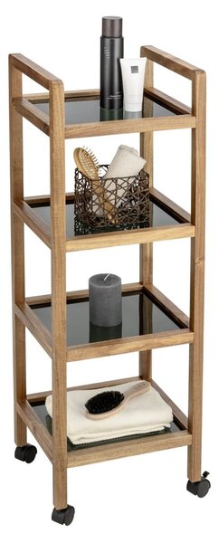 Рафт за баня от масивна акация в черен и естествен цвят 35x101,5 cm Fondi – Wenko