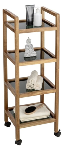 Рафт за баня от масивна акация в черен и естествен цвят 35x101,5 cm Fondi – Wenko