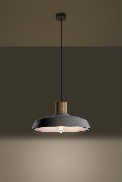 Sollux SL.0282 - Пендел AFRA 1xE27/60W/230V сив/естествено дърво