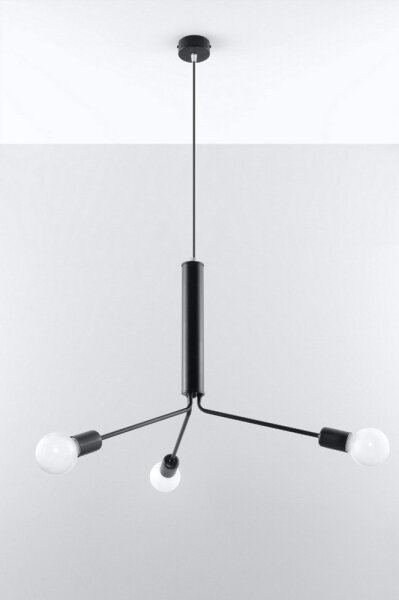 Полилей на верижка DUOMO 3D 3xE27/60W/230V черна