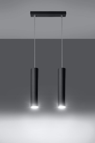 Sollux SL.0328 - Пендел LAGOS 2 2xGU10/10W/230V черен