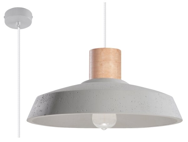 Sollux SL.0282 - Пендел AFRA 1xE27/60W/230V сив/естествено дърво