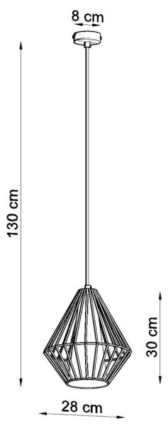 Полилей на въже DEMI 1xE27/60W/230V черна/бяла