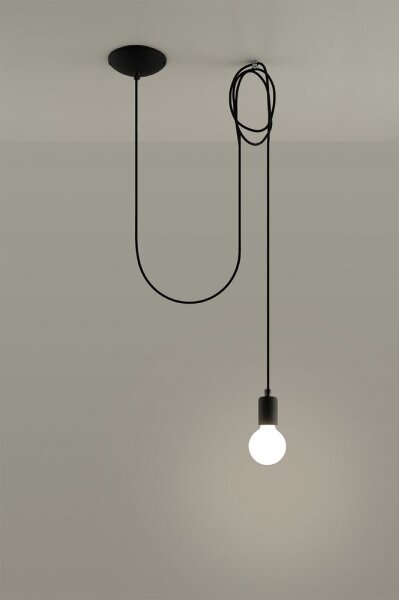 Полилей на верижка EDISON 1 1xE27/60W/230V черна