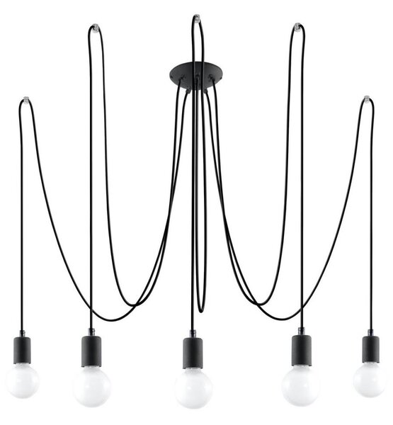 Sollux SL.0371 - Пендел EDISON 5 5xE27/60W/230V паяк черен