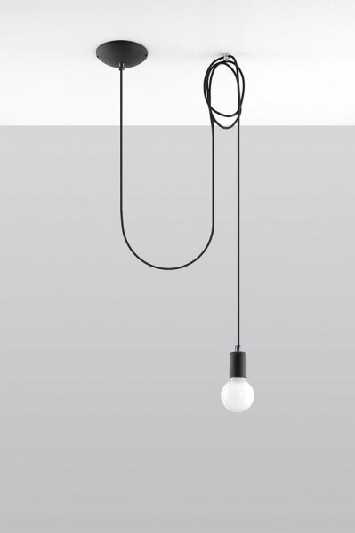 Полилей на верижка EDISON 1 1xE27/60W/230V черна