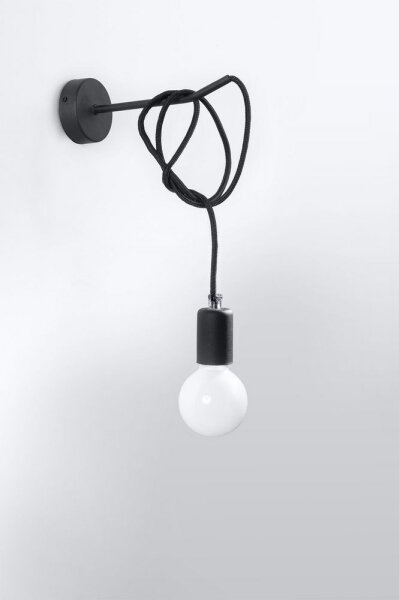 Стенна лампа EDISON 1xE27/60W/230V черна