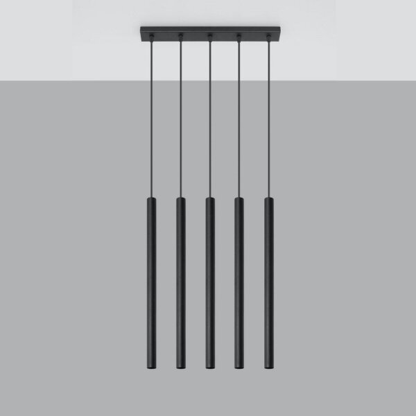 Sollux SL.0472 - Пендел PASTELO 5 5xG9/8W/230V черен