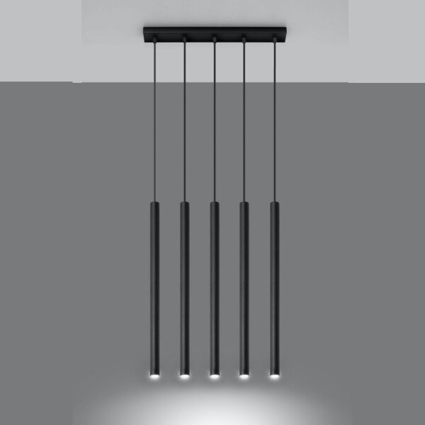 Sollux SL.0472 - Пендел PASTELO 5 5xG9/8W/230V черен