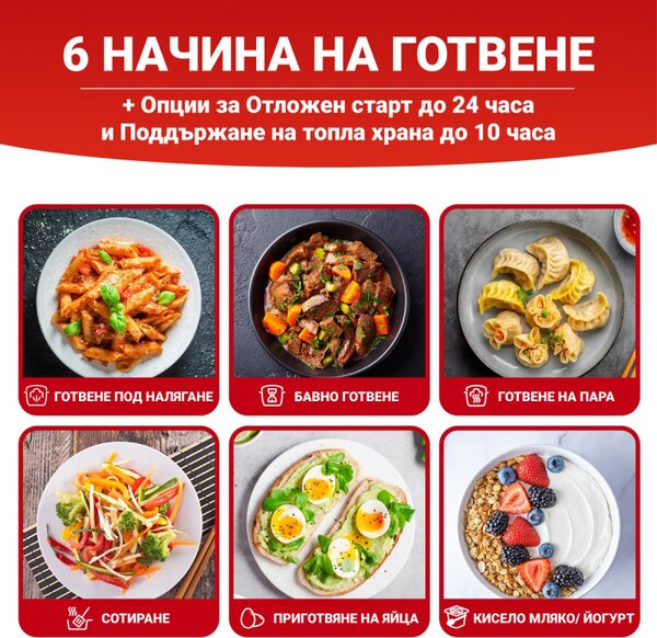 Мултикукър Instant Pot Classic 112200001, 1000W, 5.7 л, 7 програми, Favorite бутони, LCD дисплей, Неръждаема стомана, Черен