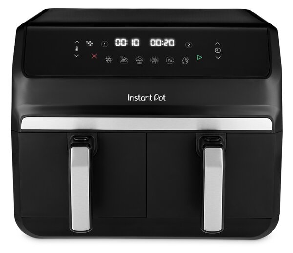 Двоен фритюрник с горещ въздух 8в1 Instant Pot Vortex DUAL INAFB91-BK, 1850W, 8 л, 205°C, EvenCrisp, Синхронизирано готвене, Сензорно управление, Черен/инокс