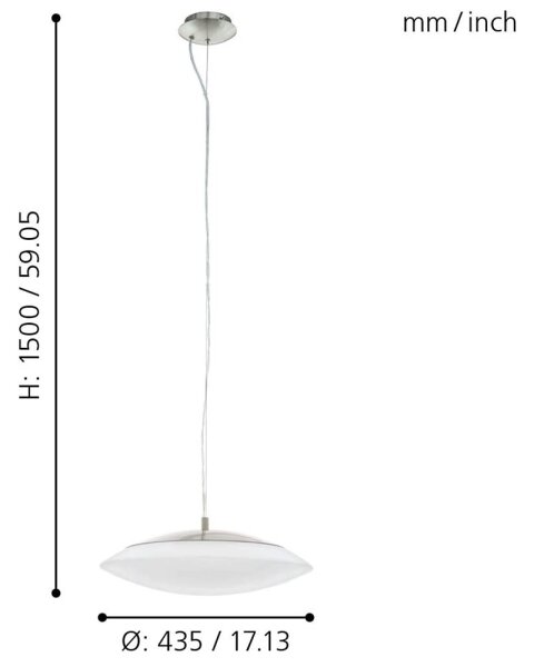 Eglo 97812 - LED RGB димируем висящ полилей на кабел FRATTINA-C LED/27W/230V