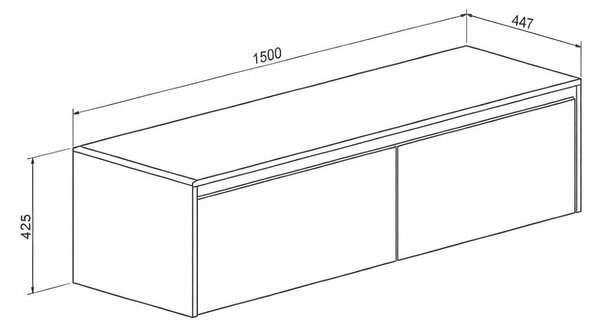 Шкаф за обувки Ansi KOM2K - 150 x 44.7 x 42.5 cm, кашмир / дъб Травията