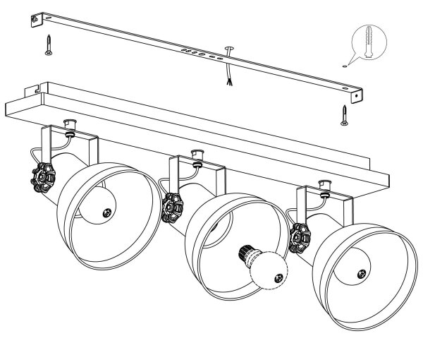 Eglo 49652 - Точково осветително тяло BARNSTAPLE 3xE27/40W/230V
