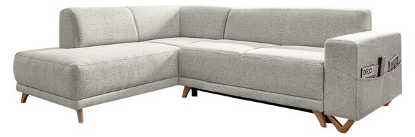 Бежов разтегателен/с място за съхранение ъглов диван (ляв ъгъл/L форма) Classy Sophie – Miuform