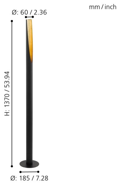 Eglo 97584 - LED Лампион BARBOTTO 1xGU10/4,5W/230V черен